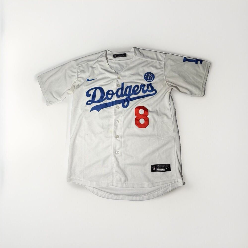 Kobe Bryant #24 Los Angeles Dodgers Nike Jersey White Stitched Embroidered Men M